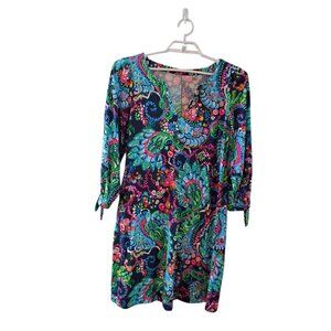 Lilly Pulitzer Cath dress womens Large Multi Take me to the Sea cotton knit